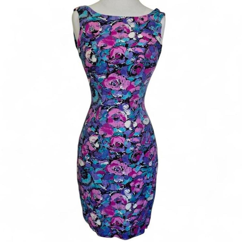 Vintage 90s rayon floral open back mini dress